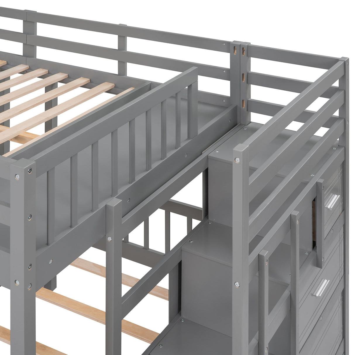 Multifunctional Triple Bunk Bed With Drawers And Guardrails by Couch.com