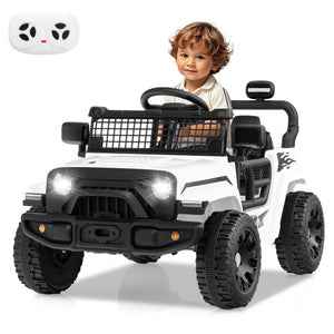 12V Kids Ride on Truck Car Battery Powered Electric Vehicle-White