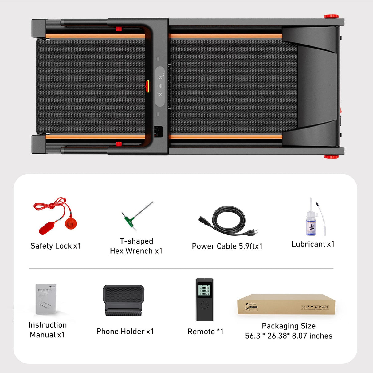 DeerRun A1 Series 6% Incline Foldable Treadmill——Upgraded Chip & NFC Support | 300Lbs-350Lbs, 7.5mph-10mph
