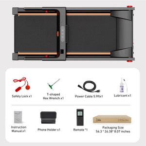 DeerRun A1 Series 6% Incline Foldable Treadmill——Upgraded Chip & NFC Support | 300Lbs-350Lbs, 7.5mph-10mph