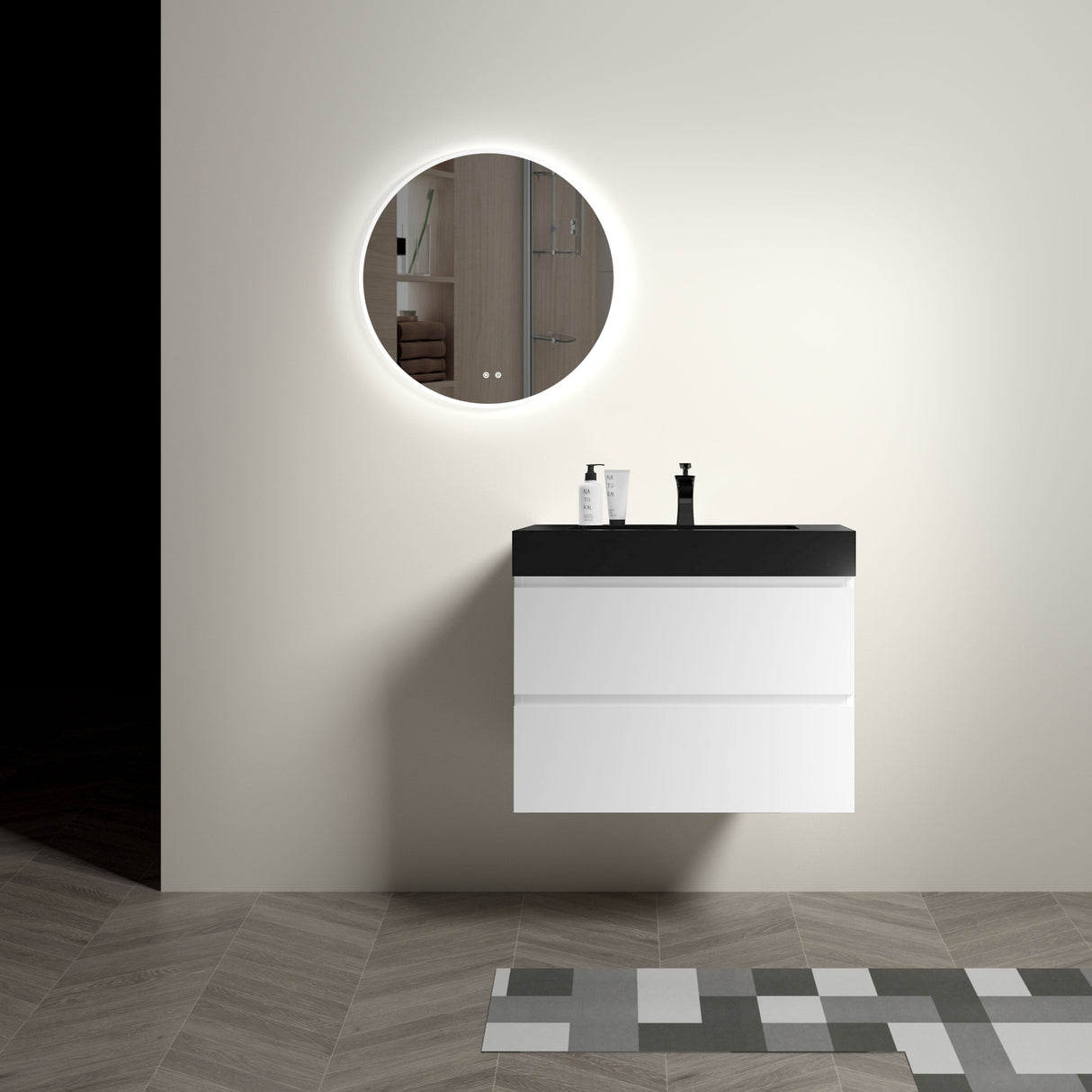 Alice - Bathroom Vanity With Large Storage, Sink Wall Mounted Floating Bathroom Vanity For Modern Bathroom, One-Piece Sink Basin Without Drain And Faucet by Couch.com