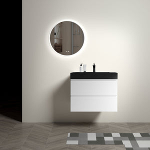 Alice - Bathroom Vanity With Large Storage, Sink Wall Mounted Floating Bathroom Vanity For Modern Bathroom, One-Piece Sink Basin Without Drain And Faucet by Couch.com