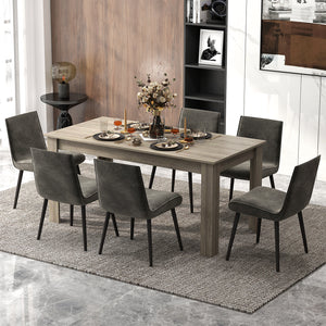 63 Inch Rectangular Modern Dining Kitchen Table-Light Gray