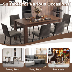 63 Inch Rectangular Modern Dining Kitchen Table-Walnut