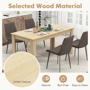 63 Inch Rectangular Modern Dining Kitchen Table-Oak