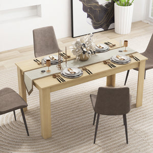 63 Inch Rectangular Modern Dining Kitchen Table-Oak