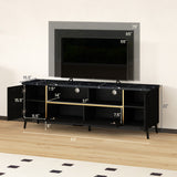 63 Inch TV Stand with Flip Door Cabinet for TVs up to 75 Inch-Black