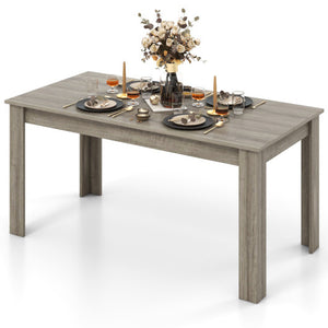 63 Inch Rectangular Modern Dining Kitchen Table-Light Gray