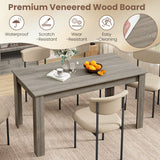 63 Inch Rectangular Modern Dining Kitchen Table-Light Gray