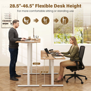 63 x 24 Inch Height Adjustable Sit Stand Computer Desk with 3 Memory Presets-Natural