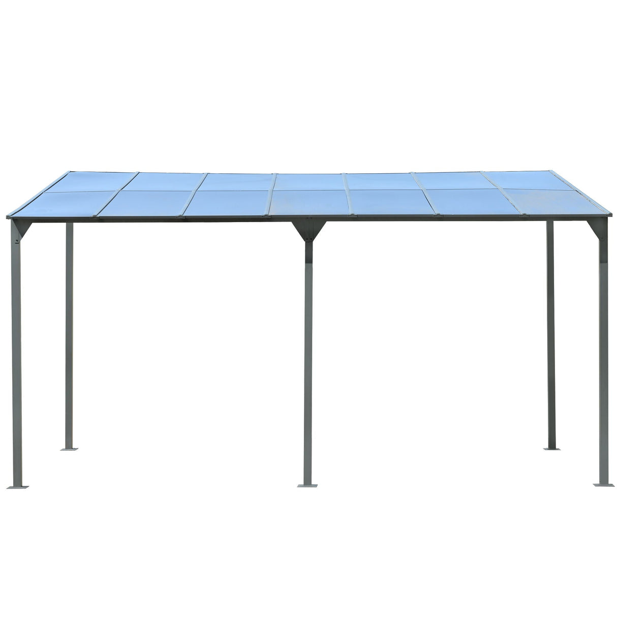 Outdoor Wall Mounted Gazebo With Sloped Roof Design, Uv Protection, And Durable Iron Frame - Gray by Couch.com