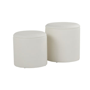 Maverick - Contemporary Nesting Ottoman Set With - Cream by Couch.com