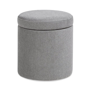Brandy - Round Upholstered Storage Ottoman With Leather Accent by Couch.com