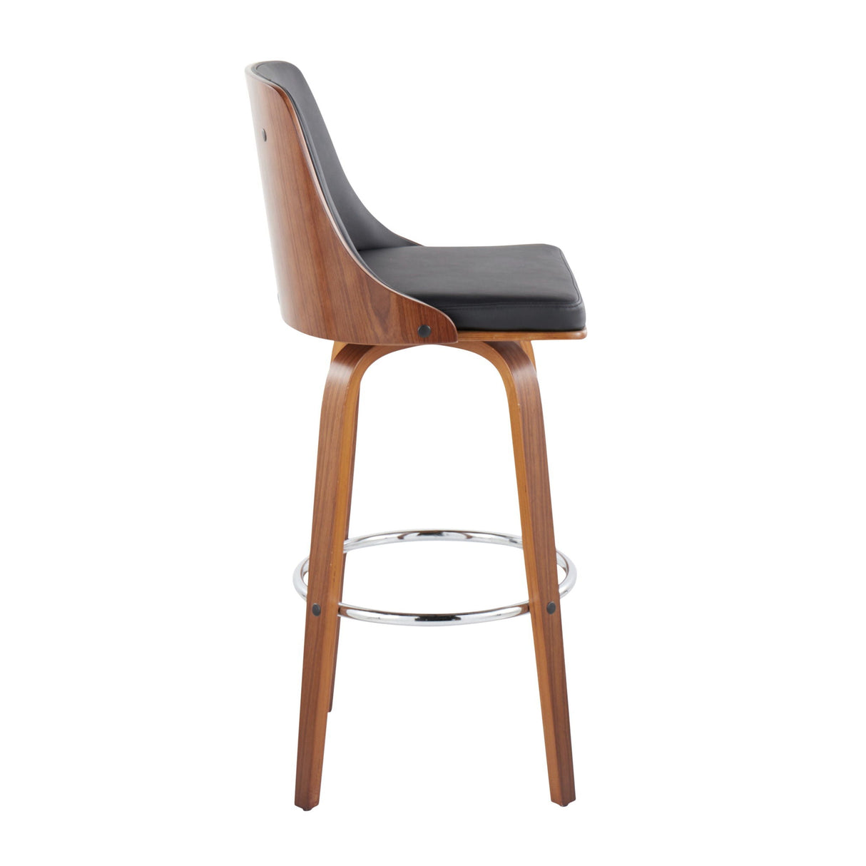 Gianna - Mid Century Modern Fixed Height Barstool With Swivel With Round Footrest (Set of 2) by Couch.com