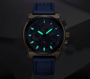 Men's Waterproof Modern Watch With Leather Belts, Stainless Steel Case Excellent Look Perfect Gift
