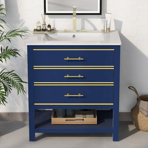 Modern Bathroom Vanity Cabinet Combo With Open storage, Two Drawers by Couch.com