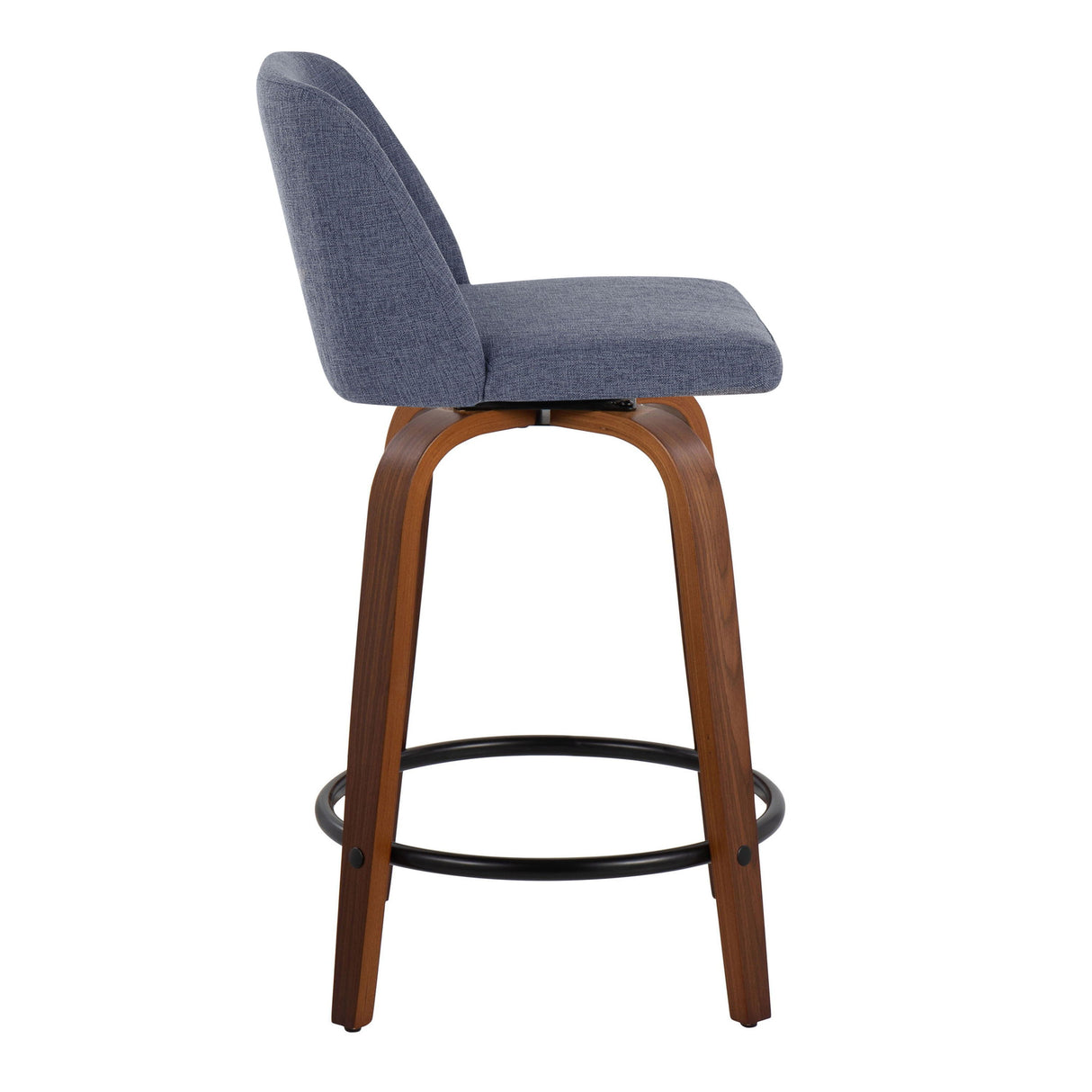 Toriano - Mid Century Modern, Fixed Height Counter Stool & Swivel And Round Footrest (Set of 2) by Couch.com