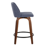Toriano - Mid Century Modern, Fixed Height Counter Stool & Swivel And Round Footrest (Set of 2) by Couch.com