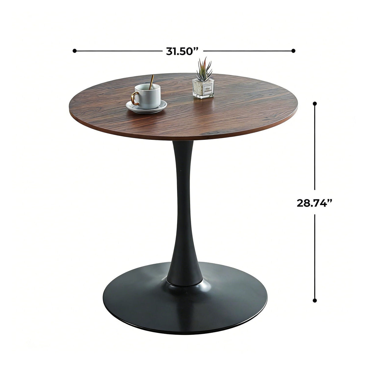 Mid-Century Tulip Table With Round Top and Pedestal Base