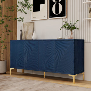 Modern 4 Door Sideboard With Creative Carved Surface And Adjustable Shelves by Couch.com