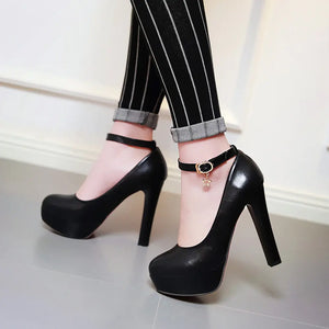 Elegant High Heeled Waterproof Club Shoes for Women