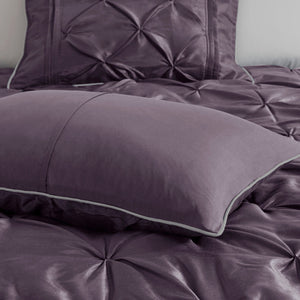 7 Piece Tufted Comforter Set Plum King