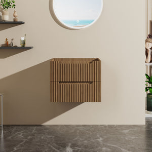 24" Wall Mount Bathroom Vanity Cabinet Floating (Cabinet Only) - Walnut by Couch.com