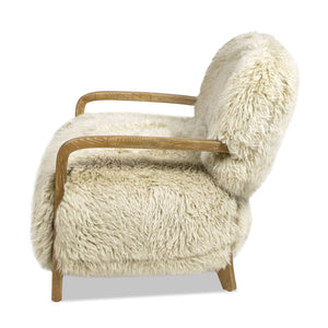 Couch.com Enchante Sheepskin Accent Loveseat Taupe / Natural, Durable Design, Modern Style, Fabric Construction, Beige Finish by Couch.com