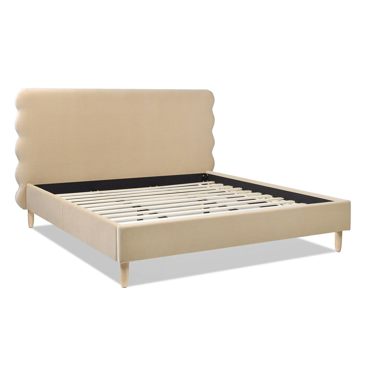Stockholm - Modern Wavy Headboard Platform Bed by Couch.com
