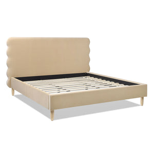 Stockholm - Modern Wavy Headboard Platform Bed by Couch.com