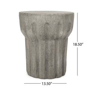 Outdoor Round Side Table - Gray by Couch.com