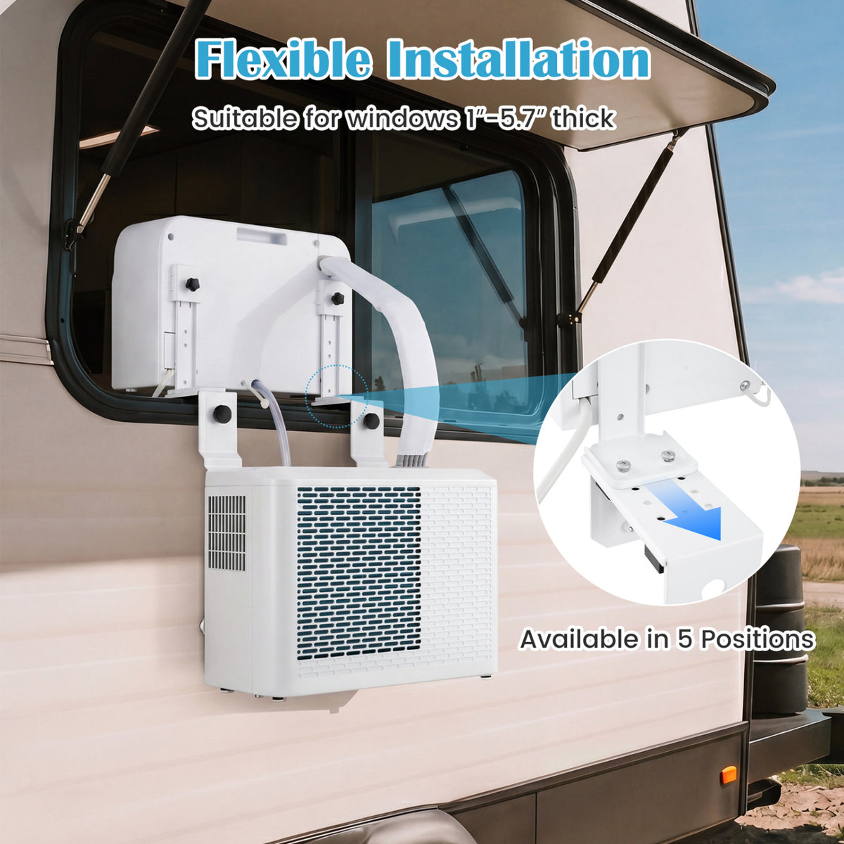 6500 BTU Window AC Unit with WiFi APP Voice Control 24H Timer and Quiet Operation-White