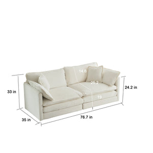 Sofa Set of 2 Chenille Couch, 2+3 Seater Sofa Set Deep Seat Sofa