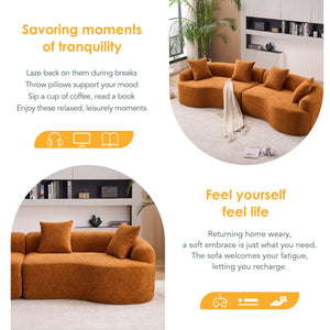 4 Seater Sofa With Fabric, 30D, 60 Hardness Full Sponge, 4 Pillow For Living Room, Home Furniture Sleeper Sectional Sofa For Apartment
