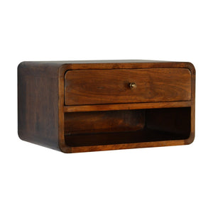 18" Chestnut Solid Wood One Drawer Floating Nightstand