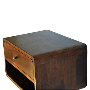 18" Chestnut Solid Wood One Drawer Floating Nightstand