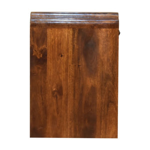 20" Brown Solid Wood Scalloped Edge One Drawer Nightstand