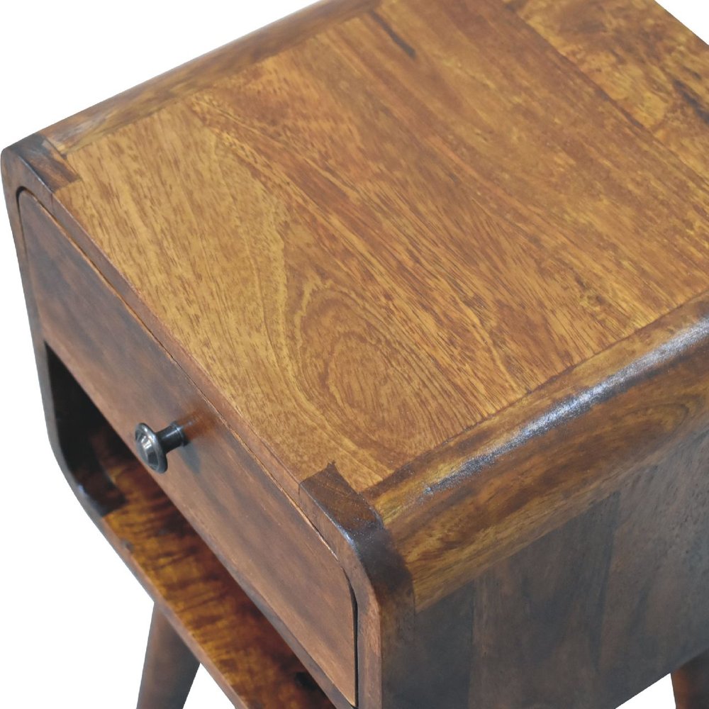 22" Chestnut Solid Wood One Drawer Nightstand