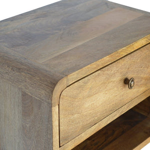18" Natural Solid Wood One Drawer Floating Nightstand