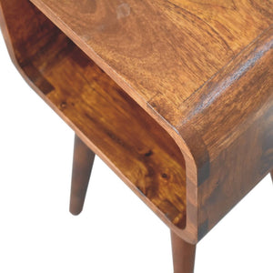 20" Chestnut Solid Wood Open Nightstand