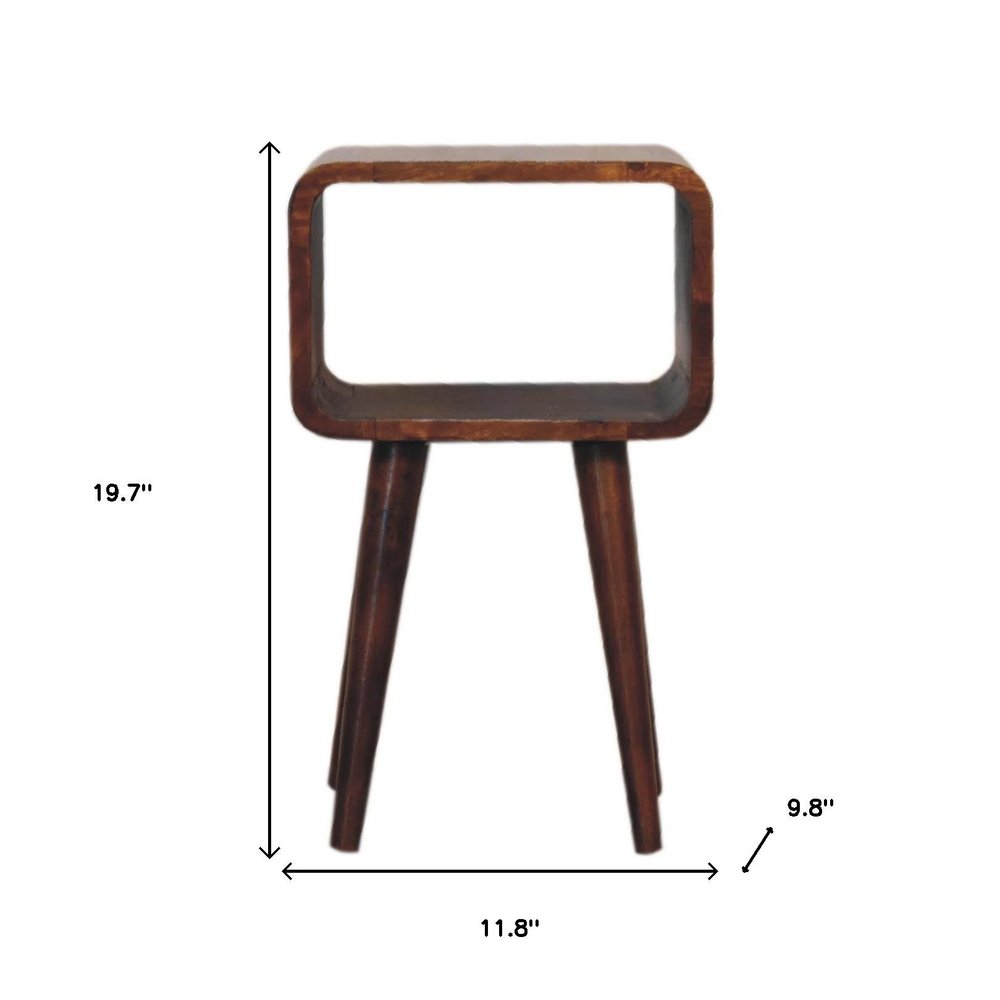 20" Chestnut Solid Wood Open Nightstand