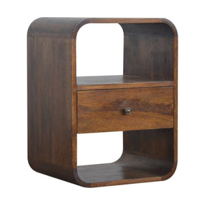 22" Brown Solid Wood One Drawer Nightstand