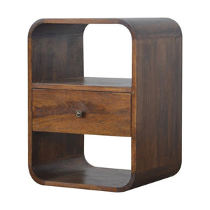 22" Brown Solid Wood One Drawer Nightstand