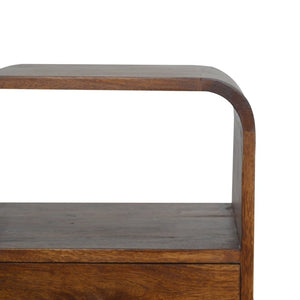 22" Brown Solid Wood One Drawer Nightstand