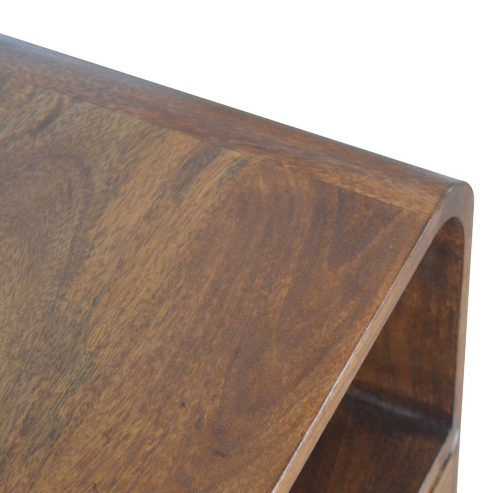 22" Brown Solid Wood One Drawer Nightstand
