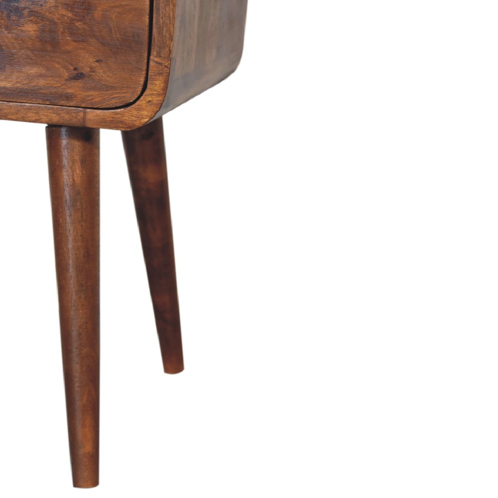 22" Chestnut Solid Wood Square One Drawer Nightstand