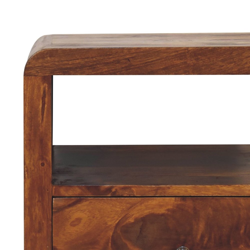 24" Chestnut Solid Wood Two Drawer Nightstand