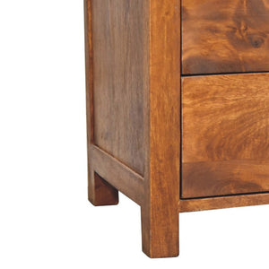 24" Chestnut Solid Wood Two Drawer Nightstand
