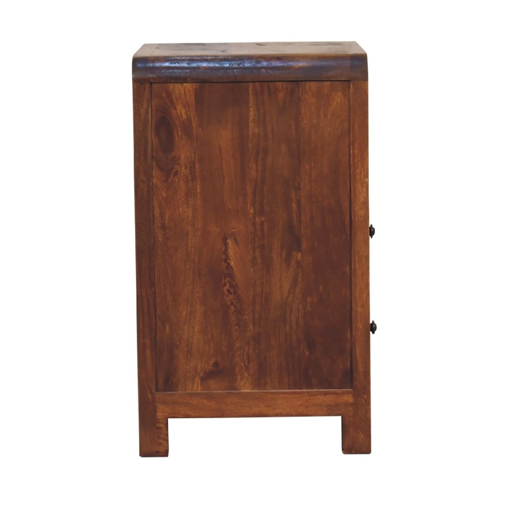 24" Chestnut Solid Wood Two Drawer Nightstand