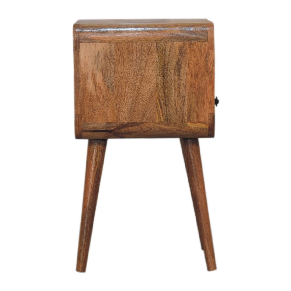 22" Oak Solid Wood Square One Drawer Nightstand